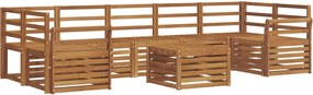 vidaXL Σετ Καναπέ 8 pcs Φυσικό Στερεό Ξύλο Ακακίας
