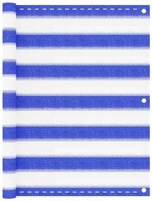 Διαχωριστικό Βεράντας Μπλε / Λευκό 75x500 εκ. από HDPE - Πολύχρωμο