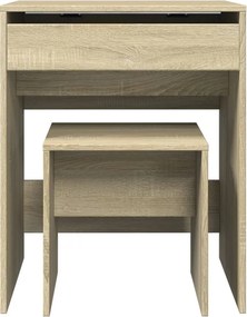 vidaXL Μπουντουάρ με Καθρέφτη Sonoma Δρυς 60x40x113,5 εκ.