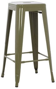 Σκαμπό Melita HM8642.03 43x43x78cm Olive Metal