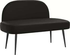 vidaXL Δερμάτινος Πάγκος με Πλάτη Μαύρο 110 x 60 x 76 cm Τεχνητό Δέρμα