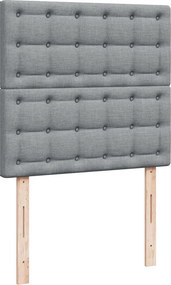 vidaXL Κρεβάτι Boxspring με Στρώμα Ανοιχτό Γκρι 80x200 εκ. Υφασμάτινο