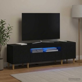 vidaXL Ντουλάπα LED Τηλεόρασης Μαύρο Επεξεργασμένο Ξύλο