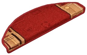 vidaXL Πατάκια Σκάλας Αυτοκόλλητα 15 τεμ. Κόκκινα 65 x 21 x 4 εκ.