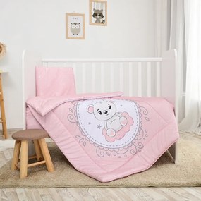 Σετ Σεντόνια Κούνιας 3τεμ. 70x140cm  Little Bear  Pink 10420015902  Lorelli