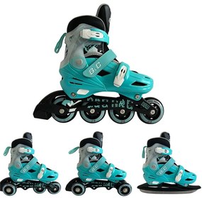Αυξομειούμενα Rollers G&C BW125 ΣΕΤ 4 ΣΕ 1 INLINE SKATES Μπλε/Μαύρο Medium 35-38