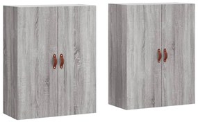 vidaXL Ντουλάπια Τοίχου 2 τεμ. Γκρι Sonoma 69,5 x 34 x 90 εκ.