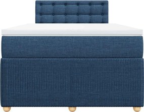vidaXL Κρεβάτι Boxspring με Στρώμα Μπλε 120x190 εκ. Υφασμάτινο