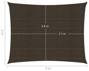 Πανί Σκίασης Καφέ 2 x 3 μ. από HDPE 160 γρ./μ² - Καφέ