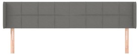 vidaXL Κεφαλάρι με Πτερύγια Σκούρο Γκρι 203x16x78/88 εκ. Υφασμάτινο