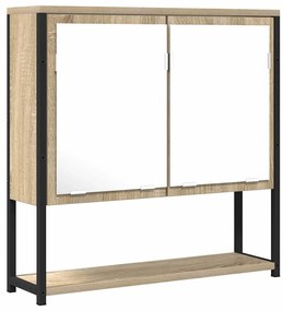 vidaXL Καθρέφτης Μπάνιου Μπεζ 60 x 16 x 60 εκ Επεξεργασμένο ξύλο
