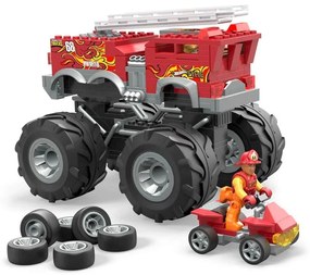 Πυροσβεστικό Όχημα 2 Σε 1 Hot Wheels HHD19 Από Τουβλάκια Mega Bloks 284τμχ 5 ετών+ Multicolor Mattel