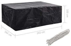 vidaXL Καλύμματα Επίπλων Κήπου 2 τεμ. με 8 Κρίκους 242 x 162 x 100 εκ.