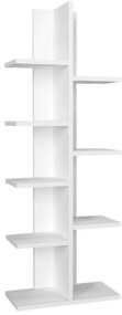 Βιβλιοθήκη Tree Megapap χρώμα λευκό 45x21,4x121,8εκ.