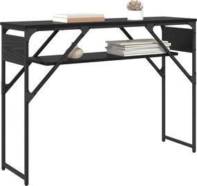 vidaXL ΤραπέζιΚονσόλας Μαύρη Οξυά 105x30x75εκ. Επεξεργασμένο ξύλο