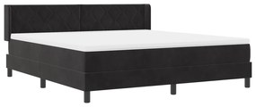 vidaXL κρεβάτι Box Spring με στρώμα  Μαύρο 180x200 εκ Βελούδο