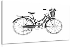 Ασπρόμαυρη απεικόνιση ενός ρετρό ποδηλάτου - 60x40