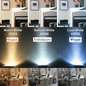 Μίνι σποτ ράγας LED 7W 40VDC ντιμαριζόμενο δέσμης 24° θερμό λευκό φως 3000K σε μαύρο χρώμα