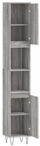 vidaXL Ντουλάπι Μπάνιου Γκρι Sonoma 30x30x190 εκ. Επεξεργασμένο Ξύλο