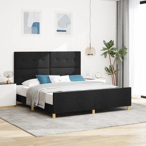 vidaXL Κρεβάτι Μαύρο 180x200 εκ Υφάσμα
