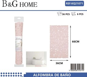 Αντιολισθητικό πατάκι μπάνιου - M0826 - 36x66cm - Light Pink - 21071