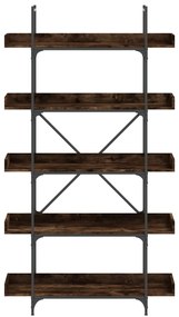 vidaXL Βιβλιοθήκη 5 Επιπέδων Καπνιστή Δρυς 100x33x180,5 εκ. Επεξ. Ξύλο