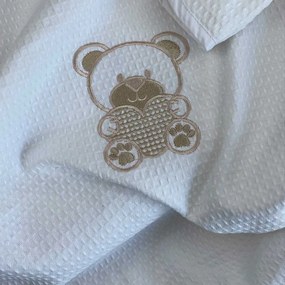 Κουβέρτα Βρεφική Πικέ 8618 White Astron Αγκαλιάς 80x110cm 100% Cotton