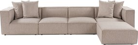 Corner Sofa Sora (L1-O1-O1-1R-POUFFE ) - Sand Beige Sand Beige