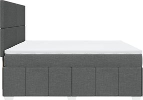 vidaXL Κρεβάτι Boxspring με Στρώμα Σκούρο Γκρι 180x200 εκ Υφασμάτιν