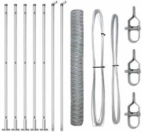 vidaXL Στύλος Περιφράξεων Ασημί 10 x 0,8 μ (36 χλστ πλέγμα) Ατσάλι