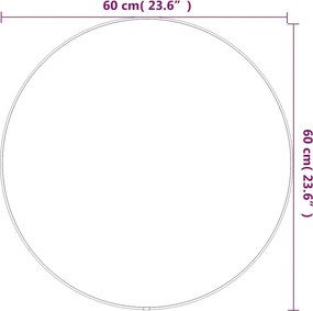 vidaXL Καθρέφτης Τοίχου Στρογγυλός Χρυσός Ø 60 εκ.