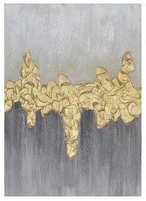 Πίνακας Σε Καμβά Sed 022881 50x70xH3cm Grey-Gold Κάθετοι Καμβάς