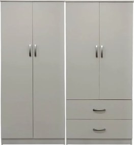Ντουλάπα τετράφυλλη Athos pakoworld λευκή 160x42x180εκ
