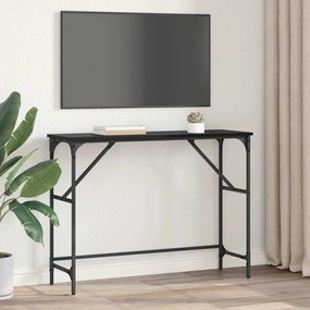 vidaXL Τραπέζι κονσόλας Μαύρη Οξυά 100 x 32 x 75 εκ Επεξεργασμένο ξύλο