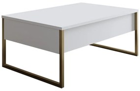 Τραπέζι σαλονιού PWF-0626 pakoworld λευκό-χρυσό 90x60x40εκ