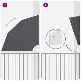 vidaXL Αδιάφανο σκίαστρο μπαλκονιού Μαύρο 160 x 160 cm ύφασμα