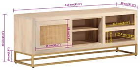 ΈΠΙΠΛΟ ΤΗΛΕΟΡΑΣΗΣ 110 X 30 X 40 ΕΚ. ΜΑΣΙΦ ΞΥΛΟ ΜΑΝΓΚΟ &amp; ΣΙΔΗΡΟΣ 372022