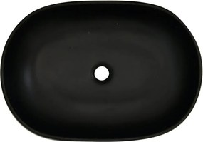 vidaXL Νιπτήρας Οβάλ Γκρι και Μαύρος 59 x 40 x 14 εκ. Κεραμικός