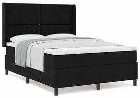 vidaXL Κρεβάτι με ελατήρια με στρώμα Μαύρο 140 x 200 cm ύφασμα