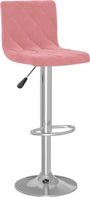 vidaXL Σκαμπό Μπαρ 2 τεμ. Ροζ Βελούδινα