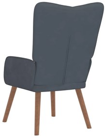 vidaXL Πολυθρόνα Relax Σκούρο Γκρι Βελούδινη