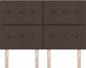 vidaXL Κεφαλάρι με κεφαλάρι Σκούρο Καφέ 160 cm Τεχνητό Δέρμα