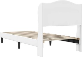vidaXL Σκελετός Κρεβατιού με κεφαλάρι Λευκό 90 x 200 cm Τεχνητό Δέρμα
