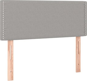 vidaXL Κρεβάτι Boxspring με Στρώμα &amp; LED Αν.Γκρι 80x200 εκ. Υφασμάτινο