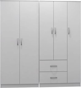 Ντουλάπα πεντάφυλλη Athos I pakoworld λευκή 170x42x180εκ