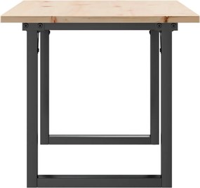 vidaXL Τραπεζάκι Σαλονιού Πλαίσιο Ο 90x40x45εκ Μασίφ Πεύκο/Ατσάλι