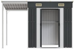 vidaXL Αποθήκη Κήπου Εκτεταμένη Οροφή Ανθρακί 277x110,5x181 εκ. Ατσάλι