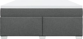 vidaXL Κρεβάτι Boxspring με Στρώμα Σκούρο Γκρι 180x200 εκ Υφασμάτιν