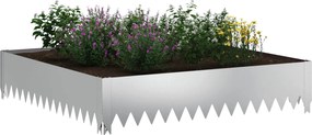 vidaXL Περίγραμμα γκαζόν 100 x 100 x 20 cm Ατσάλι Ασημί