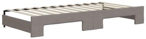 vidaXL Καναπές Κρεβάτι Συρόμενος Taupe 90x200 εκ. Ύφασμα &amp; Συρτάρια